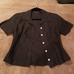 Cropped linen blouse